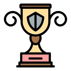 Dog handler cup icon. Outline dog handler cup vector icon color flat isolated