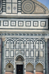 the Basilica of Santa Maria Novella is one of the most important churches in Florence by Leon Battista Alberti. Beautiful embroideries and drawings of marbles