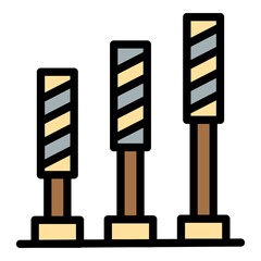 Dog training obstacles icon. Outline dog training obstacles vector icon color flat isolated