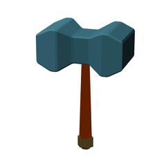 Gaming Hammer flat icon, vector sign, isolated on white. Magic hammer symbol, logo illustration. Flat style design