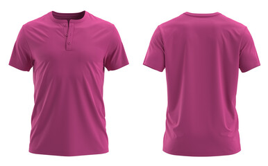 (ORCHID FLOWER)3D render short sleeve Henley shirt 3 button