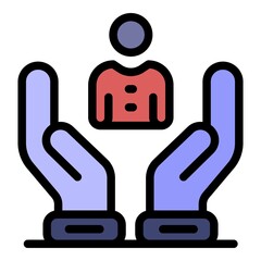 Personal guard icon. Outline personal guard vector icon color flat isolated