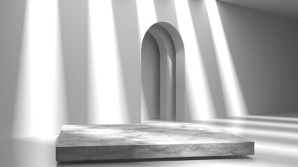 Abstract scene podium mockup. Award ceremony concept