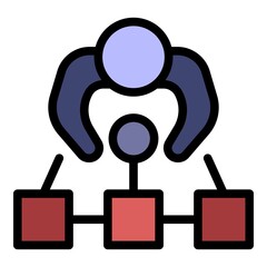 Personal guard position icon. Outline personal guard position vector icon color flat isolated
