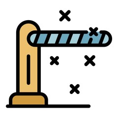 Parking barrier icon. Outline parking barrier vector icon color flat isolated