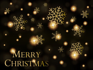 キラキラ雪の結晶のクリスマス背景素材