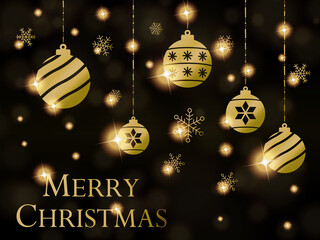 キラキラオーナメントのクリスマス背景素材