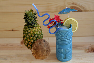 tropical cocktail with pineapple