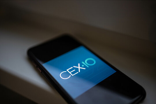 Minsk, Belarus - October 27, 2021. CEX.IO application on the smartphone screen. CEX.IO is one of the largest cryptocurrency exchanges on the market