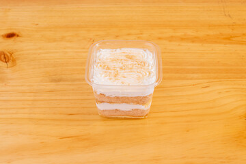 Latin American tres leches cake consisting of a sponge cake bathed in three types of milk: evaporated milk, heavy cream and condensed milk and cream on top
