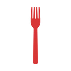 Fork vector icon. Red symbol