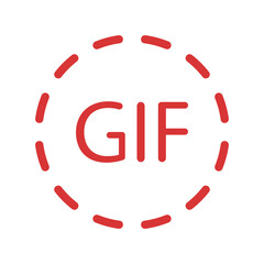 Gif vector icon. Red symbol