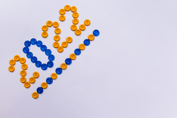 Happy New Year concept. Photo of coming New Year on white background. Copy space.