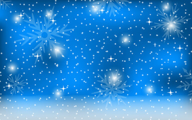 Christmas blue background with snowflakes. 