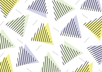 おしゃれポップな幾何学模様背景　三角形　80年代　Geometric pattern triangle background Fashionable