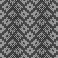 編み物・ニットパターン黒（シームレス）