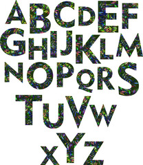 alphabet letters on white