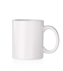 New blank ceramic mug isolated on white