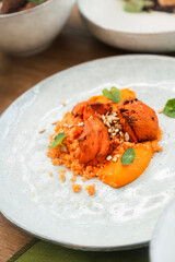 Roasted sweet potato with seeds