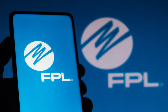 October 28, 2021, Brazil. In this photo illustration the Florida Power and Light Company (FPL) logo seen displayed on a smartphone.