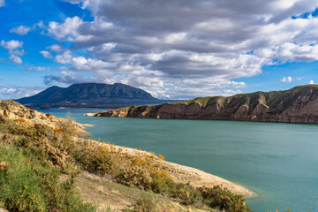 Obraz premium Embalse de Negratin reservoir lake in Sierra Nevada National Park in Spain