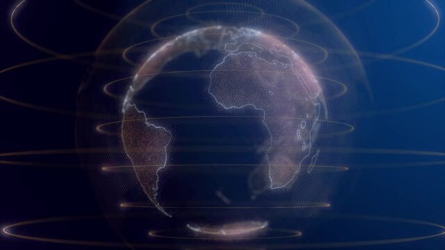 rotierende Erde aus Punktewolke, Erdball, Planet
