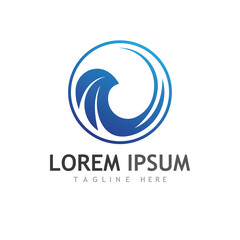 Water wave icon vector