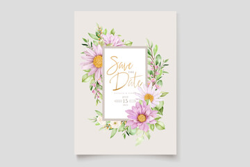 hand drawn daisy floral card set 