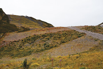 Stones and mountains in the Caucasus
