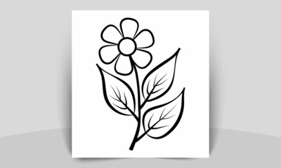 flowers drawing Vector and sketch with line-art on white backgrounds.
