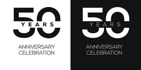 50 years anniversary celebration template, Vector illustration. - obrazy, fototapety, plakaty