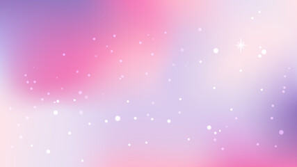 Pastel sky background with shining stars. Vanilla sky. Sparkling stardust. Holographic gradient sky.