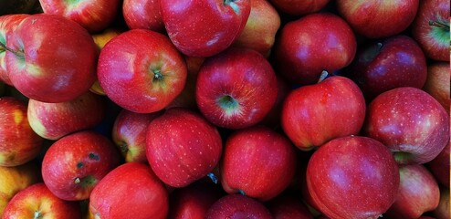 Red apples on the market