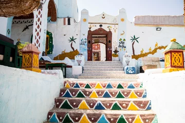 Foto op Plexiglas Colorful Nubian village in Aswan Egypt © Zach