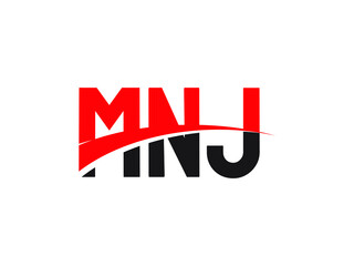 MNJ Letter Initial Logo Design Vector Illustration
