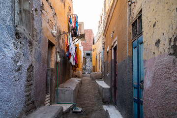 colorful village in Aswan Egypt