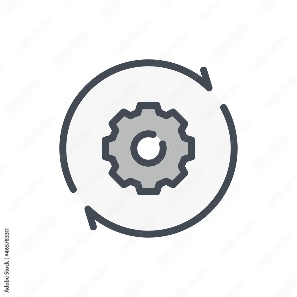  operation process color line icon. workflow efficiency vector outline colorful sign.