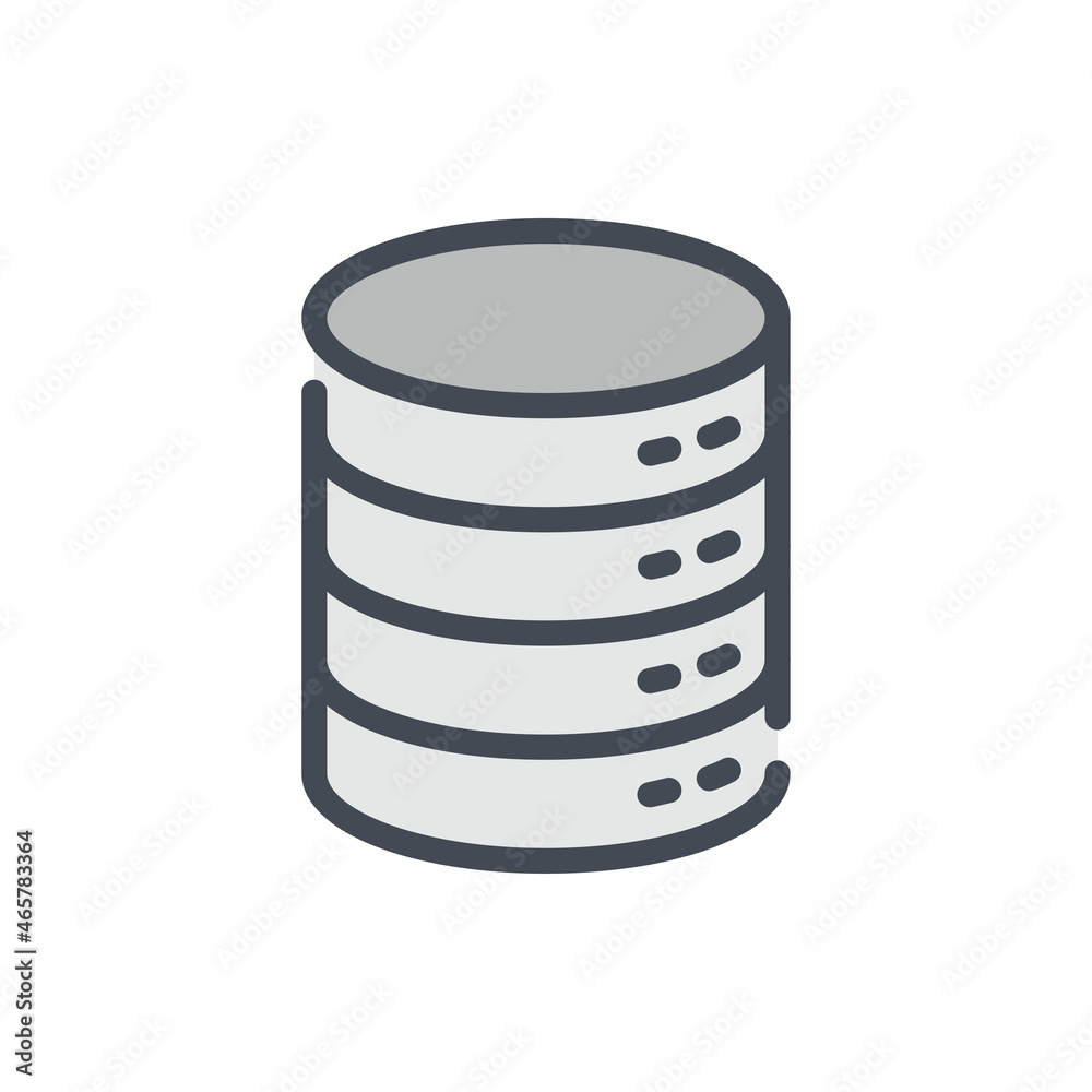 Poster database color line icon. hardware storage vector outline colorful sign.