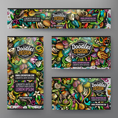 Cartoon vector doodle set of India corporate identity