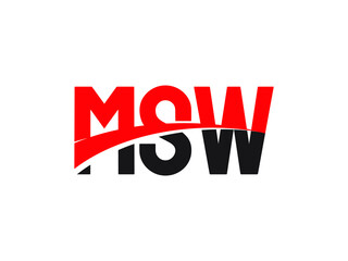 MSW Letter Initial Logo Design Vector Illustration