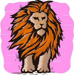 The illustration of lion vector. Suitable for wild life, animal or zoo.