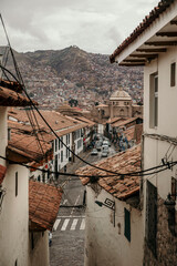 roofs of old houses in cusco Peru 