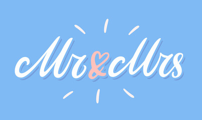 Mr and Mrs. Vector handwritten wedding lettering.