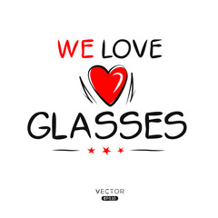 Creative Glasses lettering, Can be used for stickers and tags, T-shirts, invitations, vector illustration.