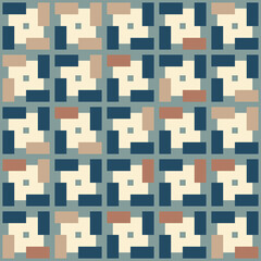Abstract geometric pattern of squares. Seamless mosaic and tile. Vector illustration