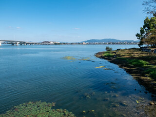 秋晴れの滋賀県大津市　膳所城跡公園を散策