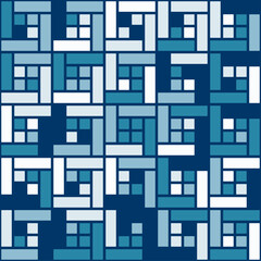 Abstract geometric pattern of squares. Seamless mosaic and tile. Vector illustration