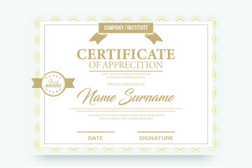 Modern and Corporate Certificate Template. Use this sample certificate in your business, business or institution at the end of any course.