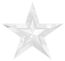 Obraz premium 5 point star - Christmas Star - white single isolated on white - 3d rendering