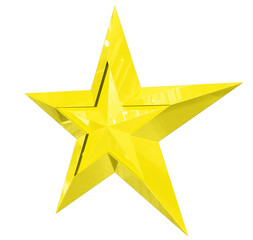 Obraz premium 5 point star - Christmas Star - yellow single isolated on white - 3d rendering